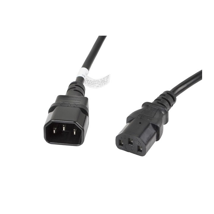 lanberg cable alargador lanberg alimentacion cpu iec320 c13 h - iec320 c14 m vde 3m