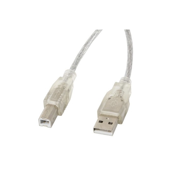 lanberg cable impresora lanberg usb a -  usb b macho - macho ferrita 3m transparente