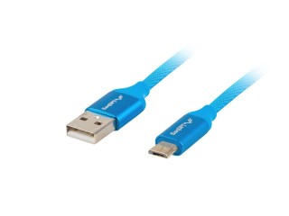 lanberg cable usb lanberg 2.0 macho - micro usb macho quick charge 3.0 1m azul