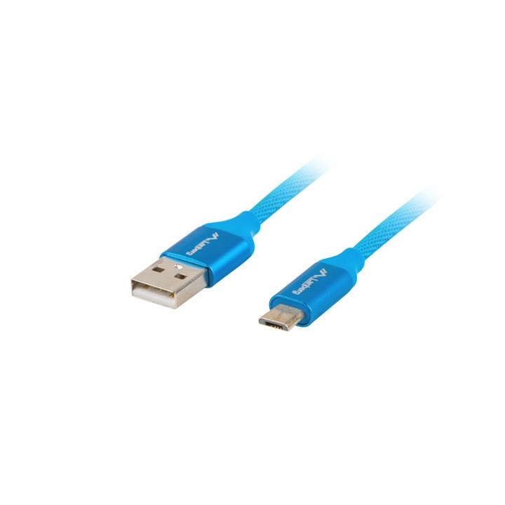 lanberg cable usb lanberg 2.0 macho - micro usb macho quick charge 3.0 1m azul