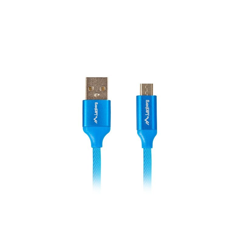lanberg cable usb lanberg 2.0 macho - micro usb macho quick charge 3.0 1.8m azul