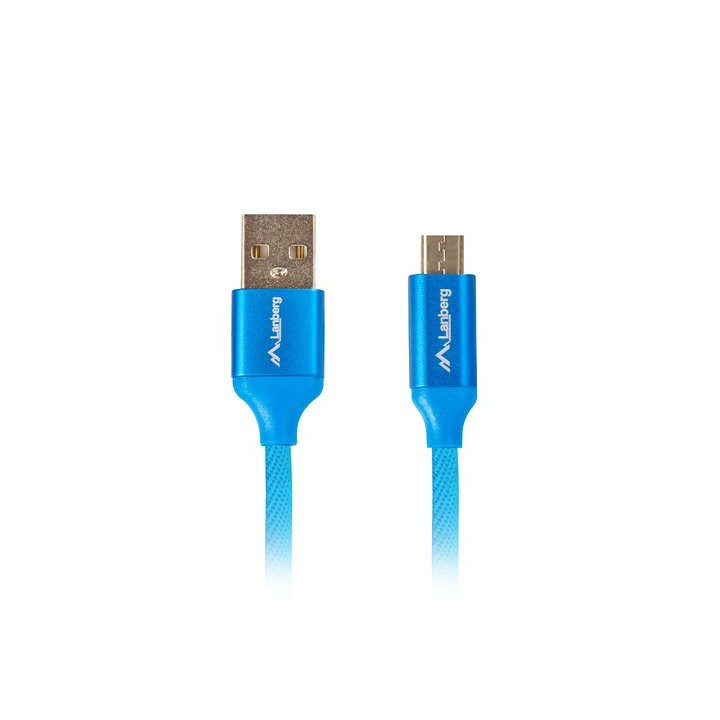 lanberg cable usb lanberg 2.0 macho - micro usb macho quick charge 3.0 1.8m azul