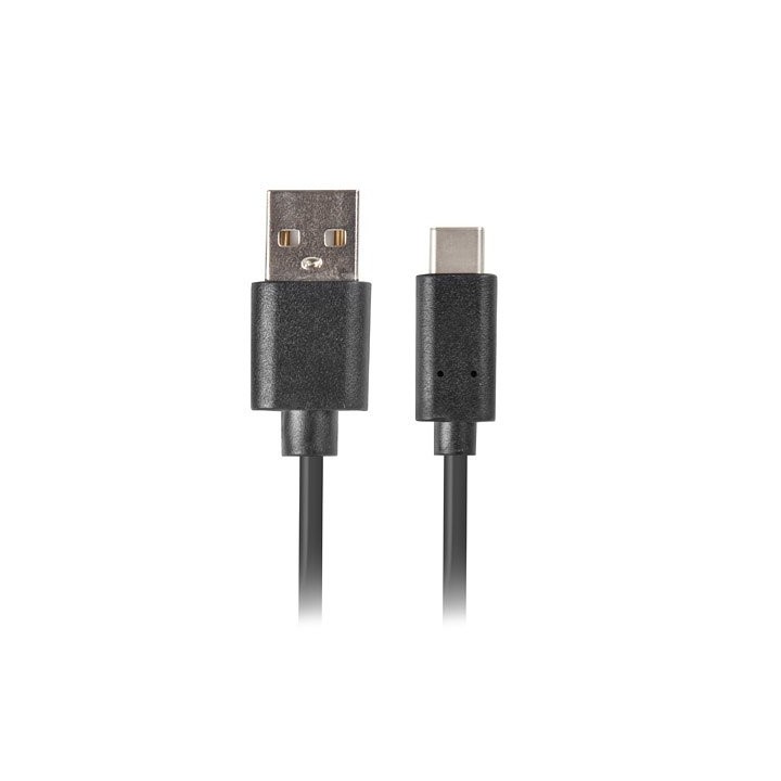 lanberg cable usb lanberg 2.0 macho -  usb tipo c macho quick charge 3.0 1m negro