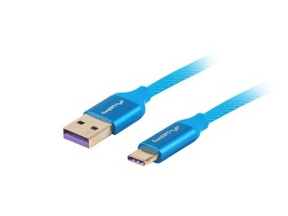 lanberg cable usb lanberg 2.0 macho - usb tipo c macho 5a 1m azul