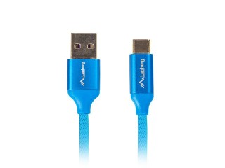 lanberg cable usb lanberg 2.0 macho - usb tipo c macho quick charge 3.0 0.5m azul