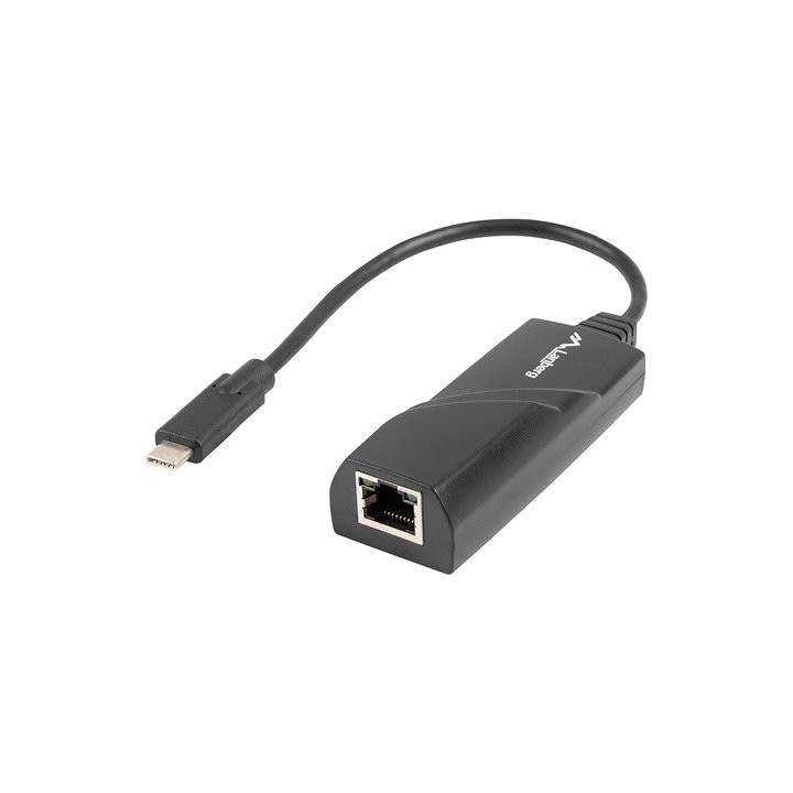 lanberg adaptador lanberg usb tipo c 3.1 macho -  ethernet rj45 hembra -  0.15m