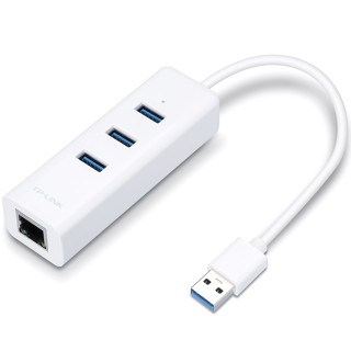 tp - link adaptador usb a ethernet gigabit + hub de 3 puertos usb 3.0 tp link