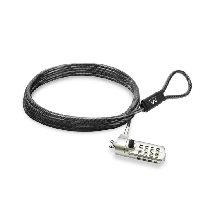 ewent cable de seguridad con candado ewent ew1243 para portatil con combinacion de numeros