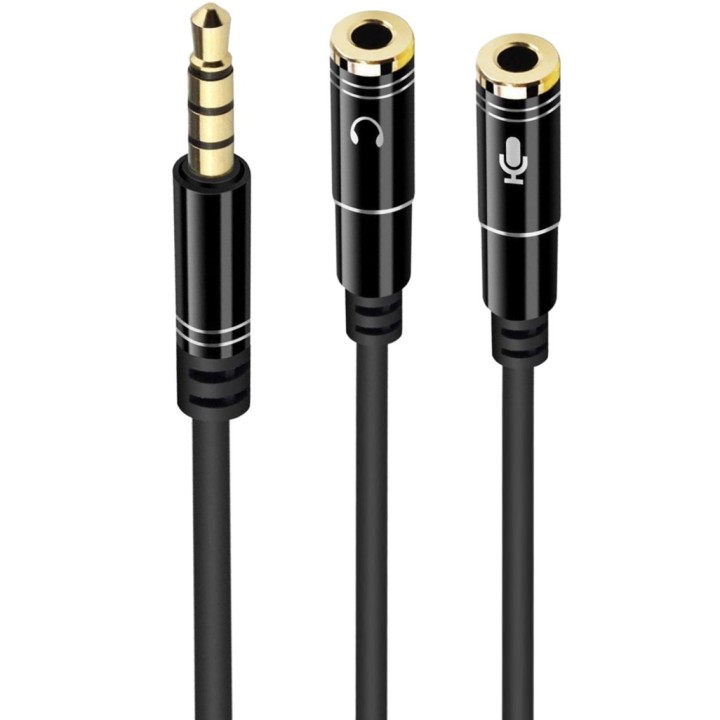 ewent cable adaptador de audio ewent jack 3.5mm macho a jack 3.5mm hembra x2 negro 0.30m