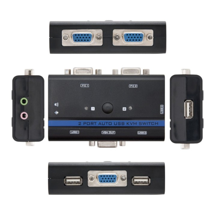 nanocable kvm switch vga usb 1u-2pc+cable