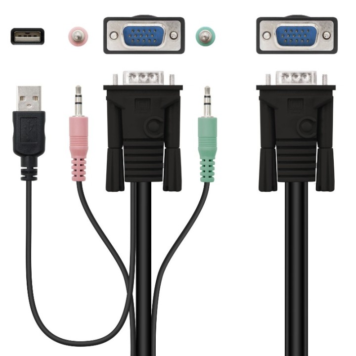 nanocable kvm switch vga usb 1u-2pc+cable