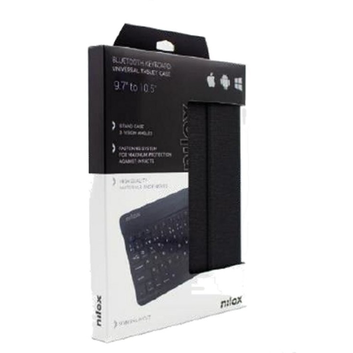 nilox funda tablet 9.7 a 10.5 teclado bt negro
