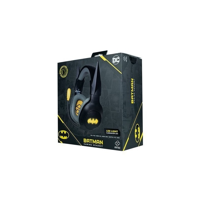 auriculares gaming fr-tec dc batman orejas extraibles altavoz 50mm