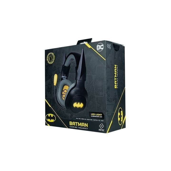 auriculares gaming fr-tec dc batman orejas extraibles altavoz 50mm