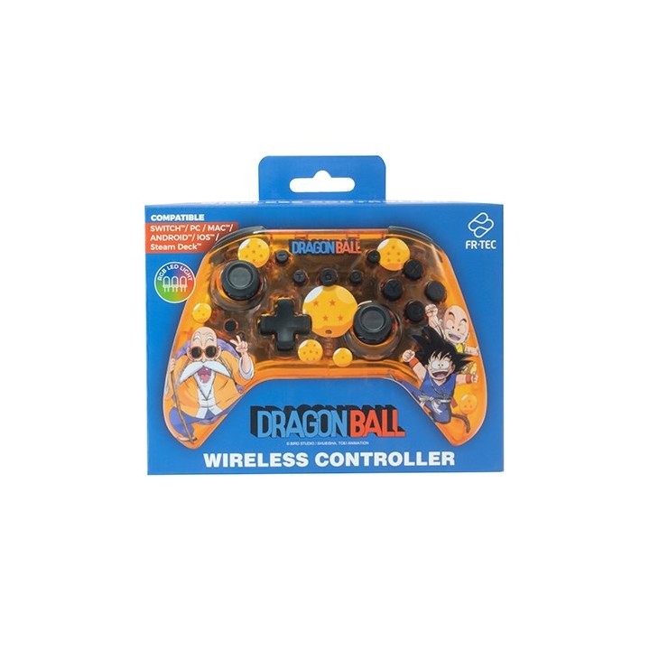 gamepad wireless fr-tec dragon ball kame compatible para switch y pc luz led translucido