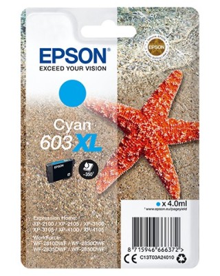 epson cartucho tinta epson c13t03a24010 singlepack cian 603xl estrella de mar