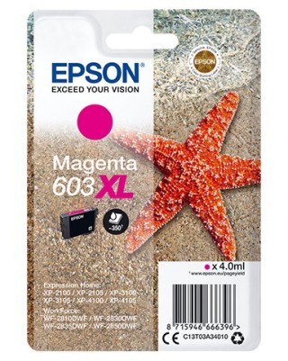epson cartucho tinta epson c13t03a34010 singlepack magenta 603xl estrella de mar