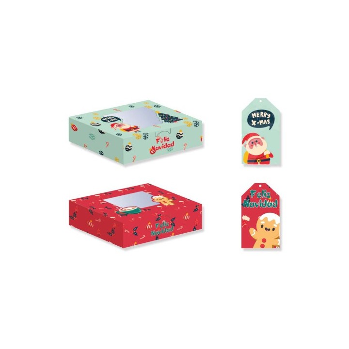 bismark caja plegable decorada con ventana navidad bismark 330874