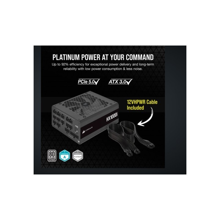 corsair fuente aliment. corsair hx1000i 1000 watt 80+ platinum pci e5 atx 3.0 cp-9020259-eu