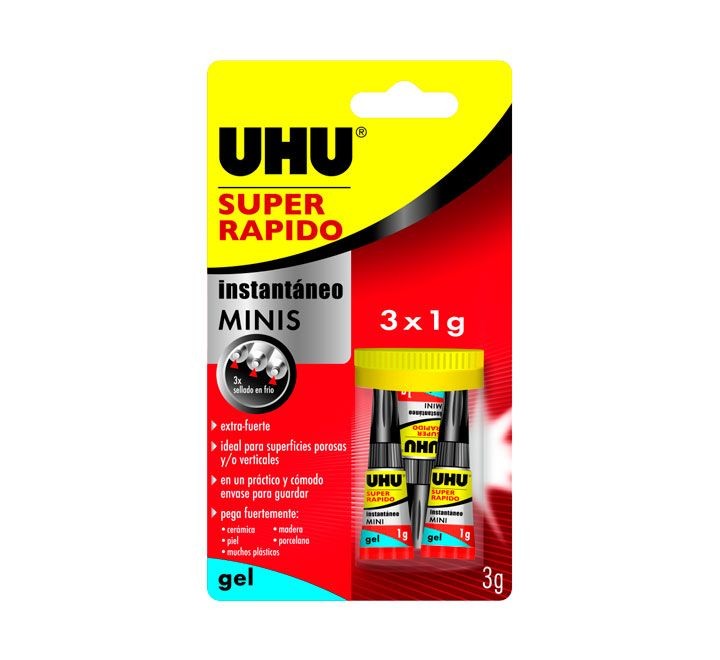 (obsoleto) bl 3 1g pegamento liq. super rapid uhu pack: 10 unidades