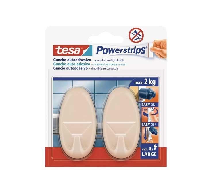 bl. 2 gancho tesa powerstrips oval grande beige