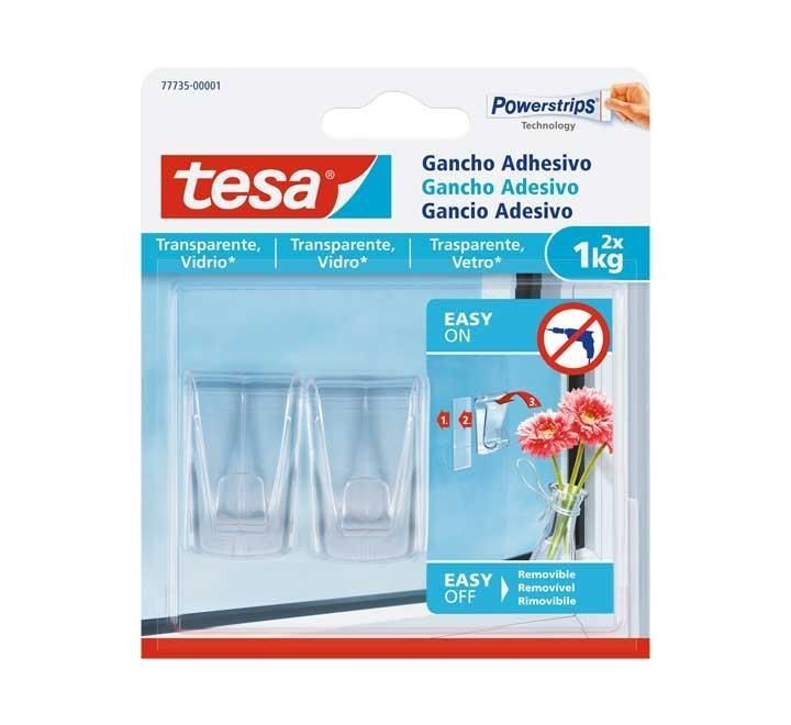 bl. 2 gancho adh. tesa 1kg vidrio transp