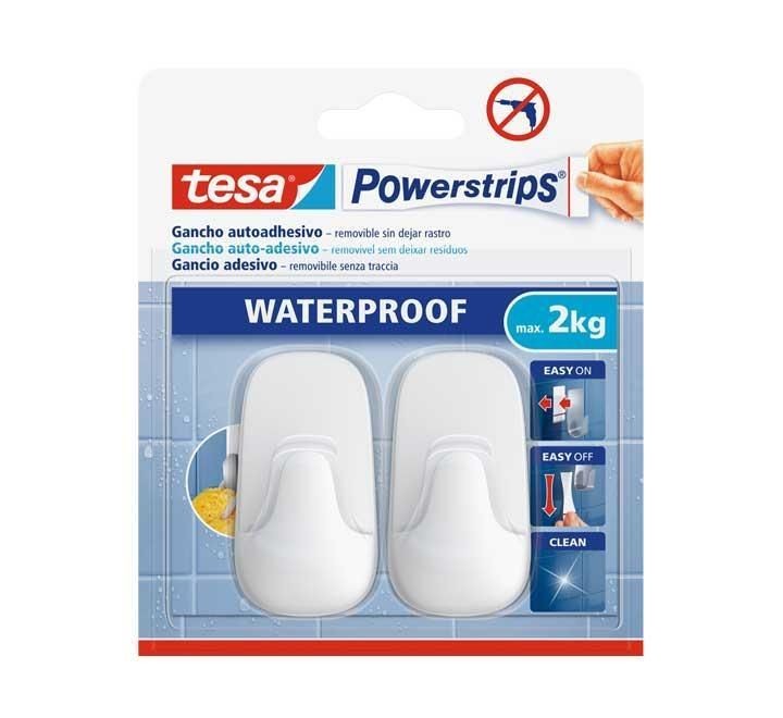 bl. 2 gancho tesa powerstrips waterproof plas