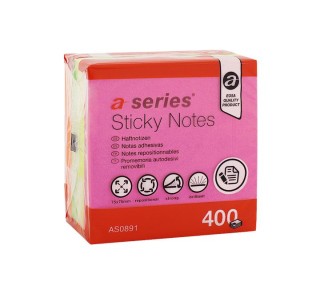 cubo notas sticky a-series 400h 75x75mm neon