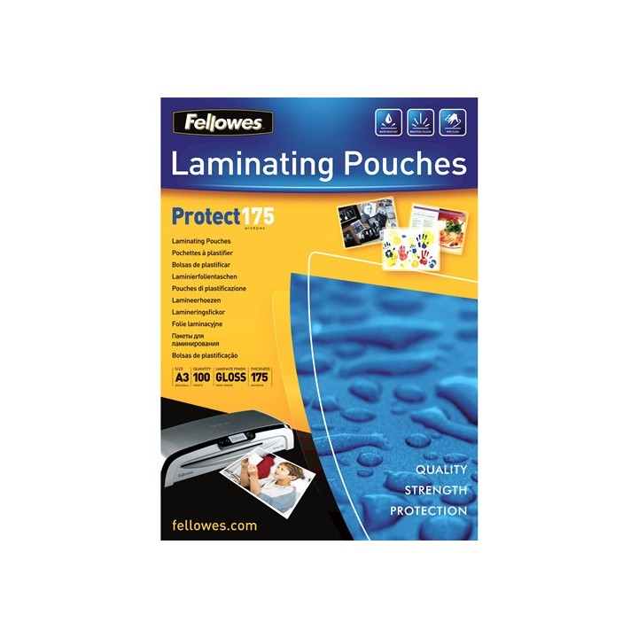 fellowes pack 100 bolsas plastificacion 303x426 175 micras a3 fellowes 5308803