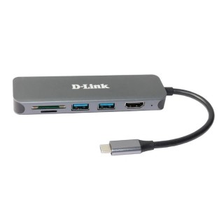 d-link dub-2327 6-in-1 usb-c hub hdmi/cr/pd