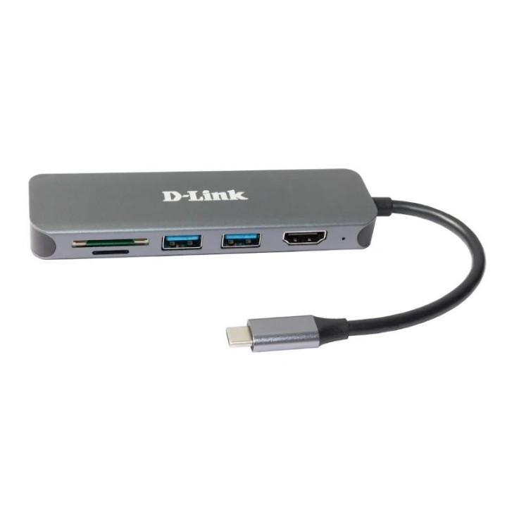d-link dub-2327 6-in-1 usb-c hub hdmi/cr/pd