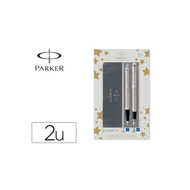 parker set duo puma + boligrafo im acero ct parker 2183058