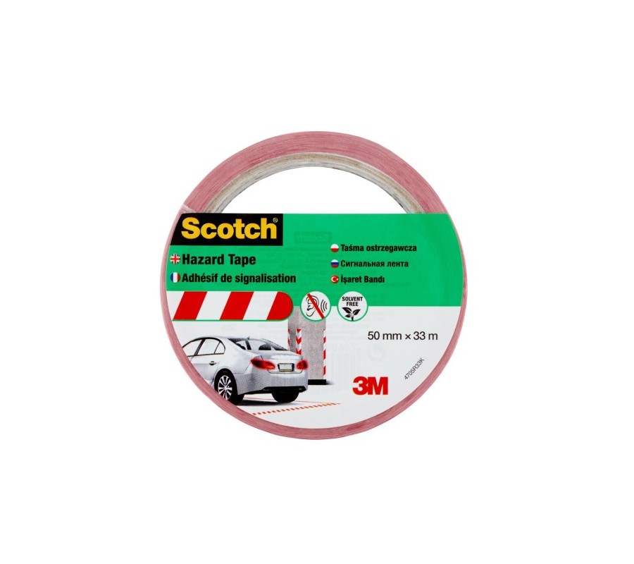 scotch rollo cinta adhesiva de senalizacion 4705 blanca y roja 50mm x 33m scotch 7100181226