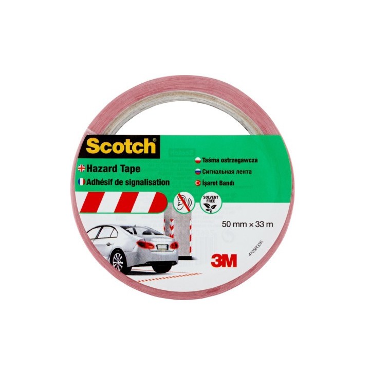 scotch rollo cinta adhesiva de senalizacion 4705 blanca y roja 50mm x 33m scotch 7100181226