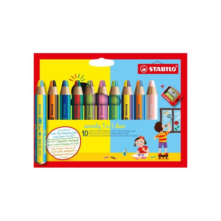 stabilo stabilo woody 3 in 1 duo multicolor 10 pieza(s)