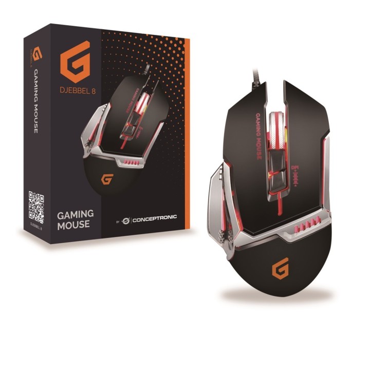 conceptronic mouse raton gaming conceptronic djebbel02b optico - usb - 4000dpi