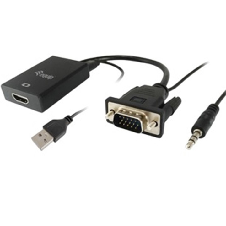 equip adaptador equip vga macho a hdmi hembra con audio jack 3.5 pulgadas 119038