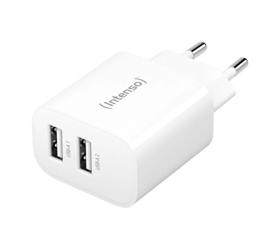 intenso  cargador pared w24aa2xusb-ablanco