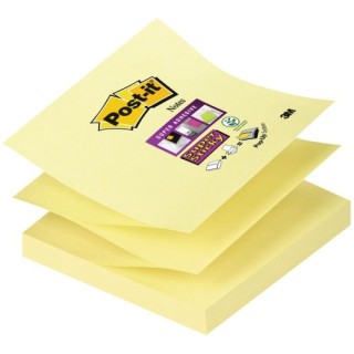 post-it pack 12 blocs 90 hojas z-notes adhesivas 76x76mm super sticky canary yellow caja carton r330