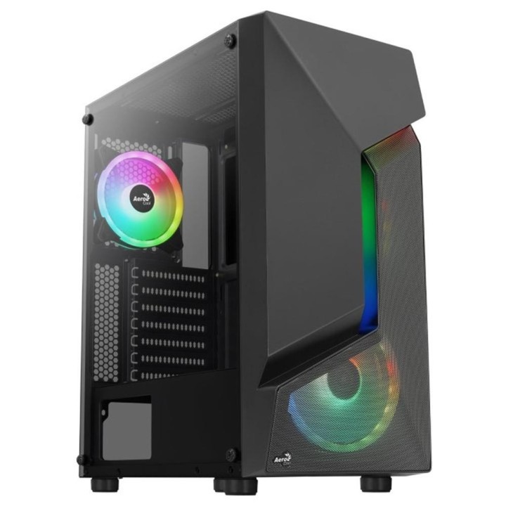 aerocool caja ordenador gaming aerocool scapebkv3 atx argb cristal templado negro