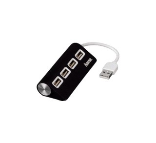 hub 4 puertos hama usb 2.0 negro
