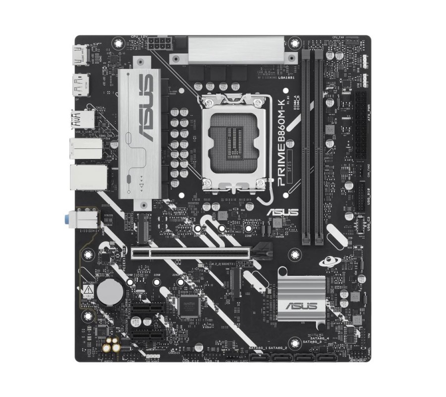 asus placa base asus intel prme b860m - k socket 1851 ddr5 x2 max 128gb hdmi displayport matx