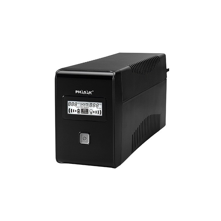phasak sai ups phasak 850va interactivo avr 2 x schuko ph 9485 lcd