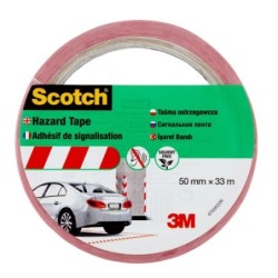 scotch rollo cinta adhesiva de senalizacion 4705 blanca y roja 50mm x 33m scotch 7100181226