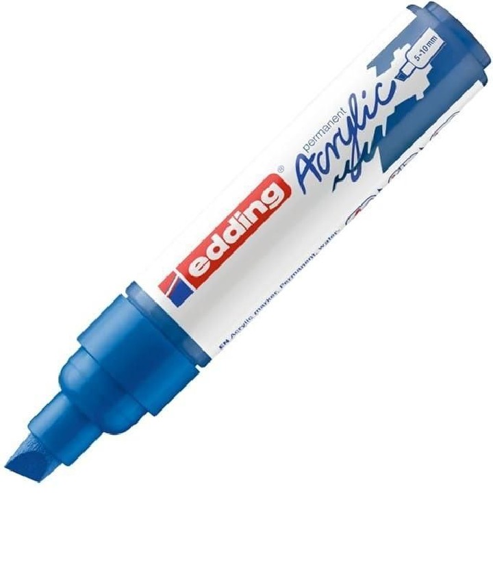 marcad. perm acrilico edding 5000 5-10mm azul