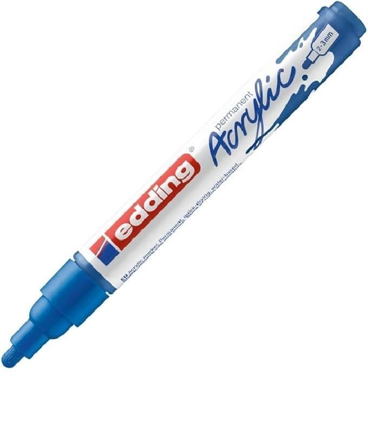 marcad. perm acrilico edding 5100 2-3mm azul