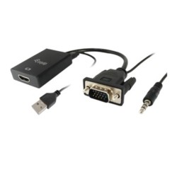 equip adaptador equip vga macho a hdmi hembra con audio jack 3.5 pulgadas 119038