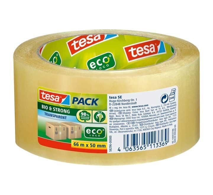 cinta emb. tesa bio & strong pla 66x50m transp pack: 6 unidades
