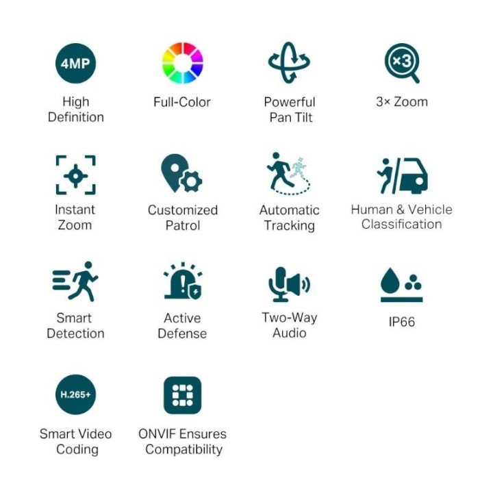 vigi camara ip pt c540v 4mp plastico full-color