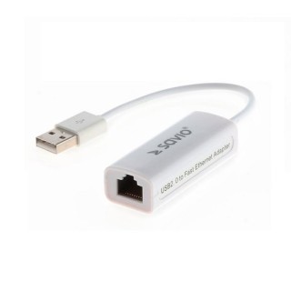 adaptador usb 2.0 - ethernet (rj-45) savio cl-24 blanco 10-100 mbps